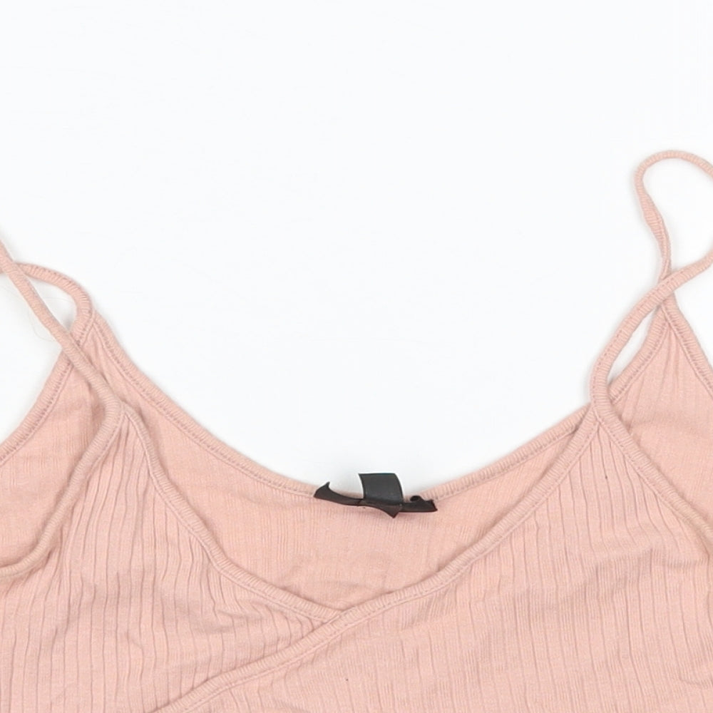 Womens UK Size 8 Topshop Pink Cropped Tank