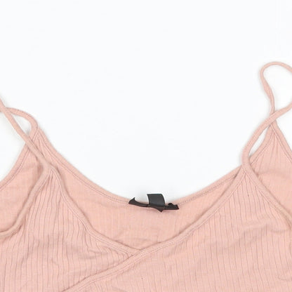 Womens UK Size 8 Topshop Pink Cropped Tank