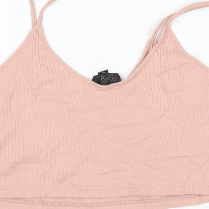 Womens UK Size 8 Topshop Pink Cropped Tank