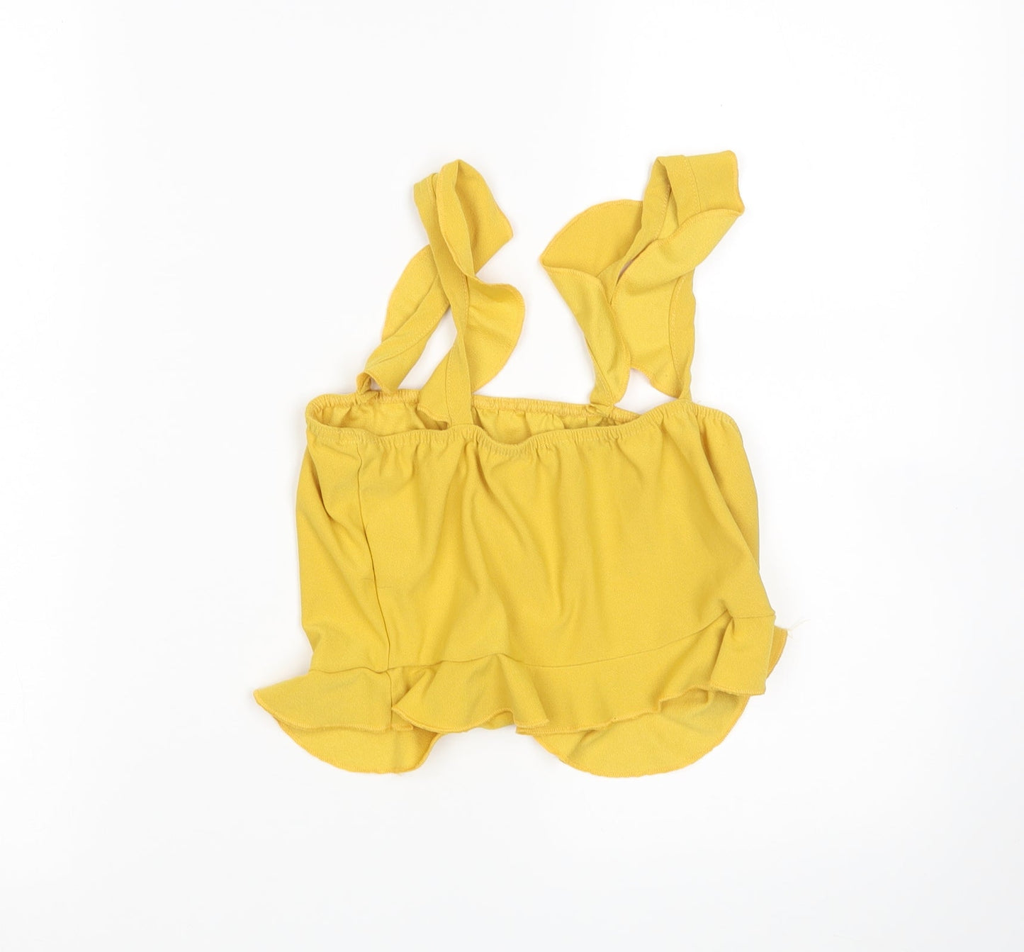 Womens UK Size 12 PRETTYLITTLETHING Yellow Cropped Tank
