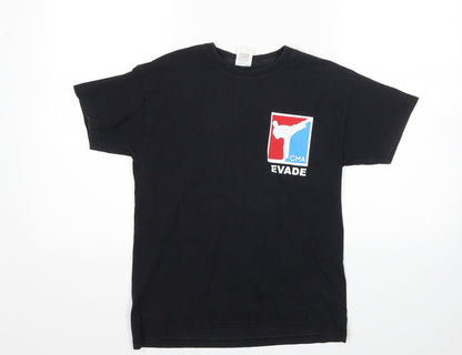 Fruit of the Loom Boys Black   Basic T-Shirt Size 9-10 Years  - Evade Martial Arts
