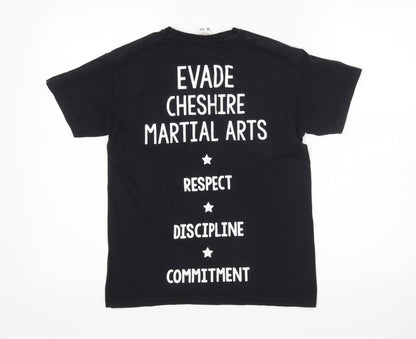 Fruit of the Loom Boys Black   Basic T-Shirt Size 9-10 Years  - Evade Martial Arts
