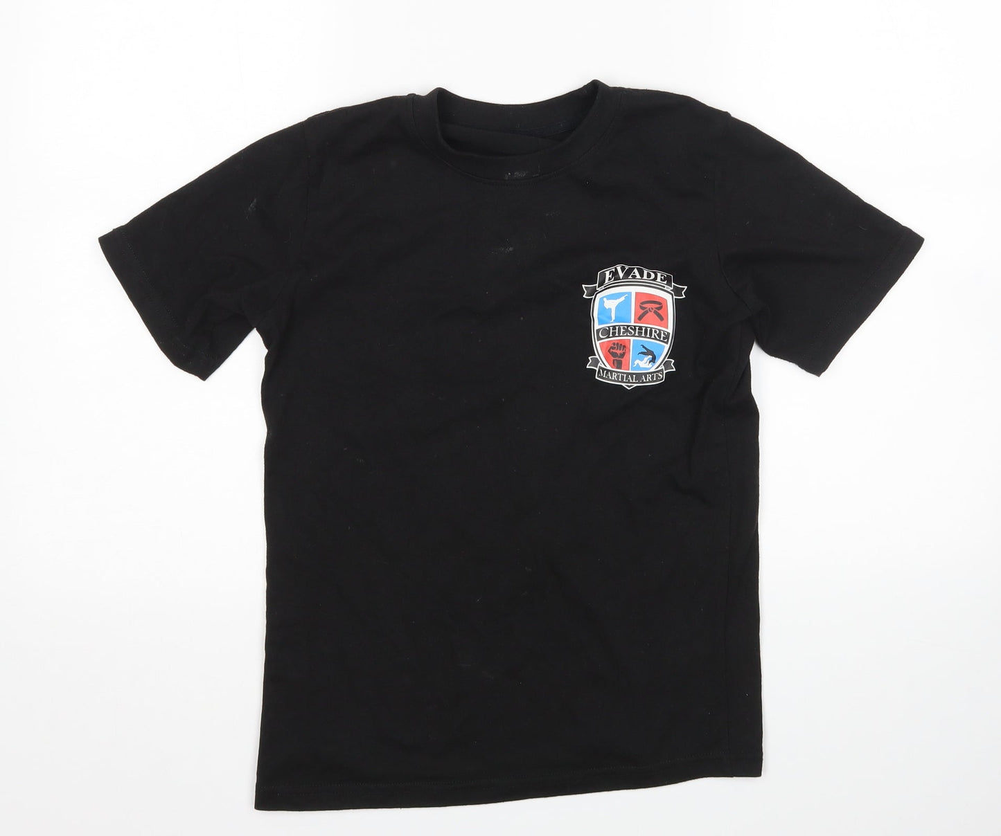 Preworn Boys Black   Basic T-Shirt Size 10 Years  - Evade Martial Arts
