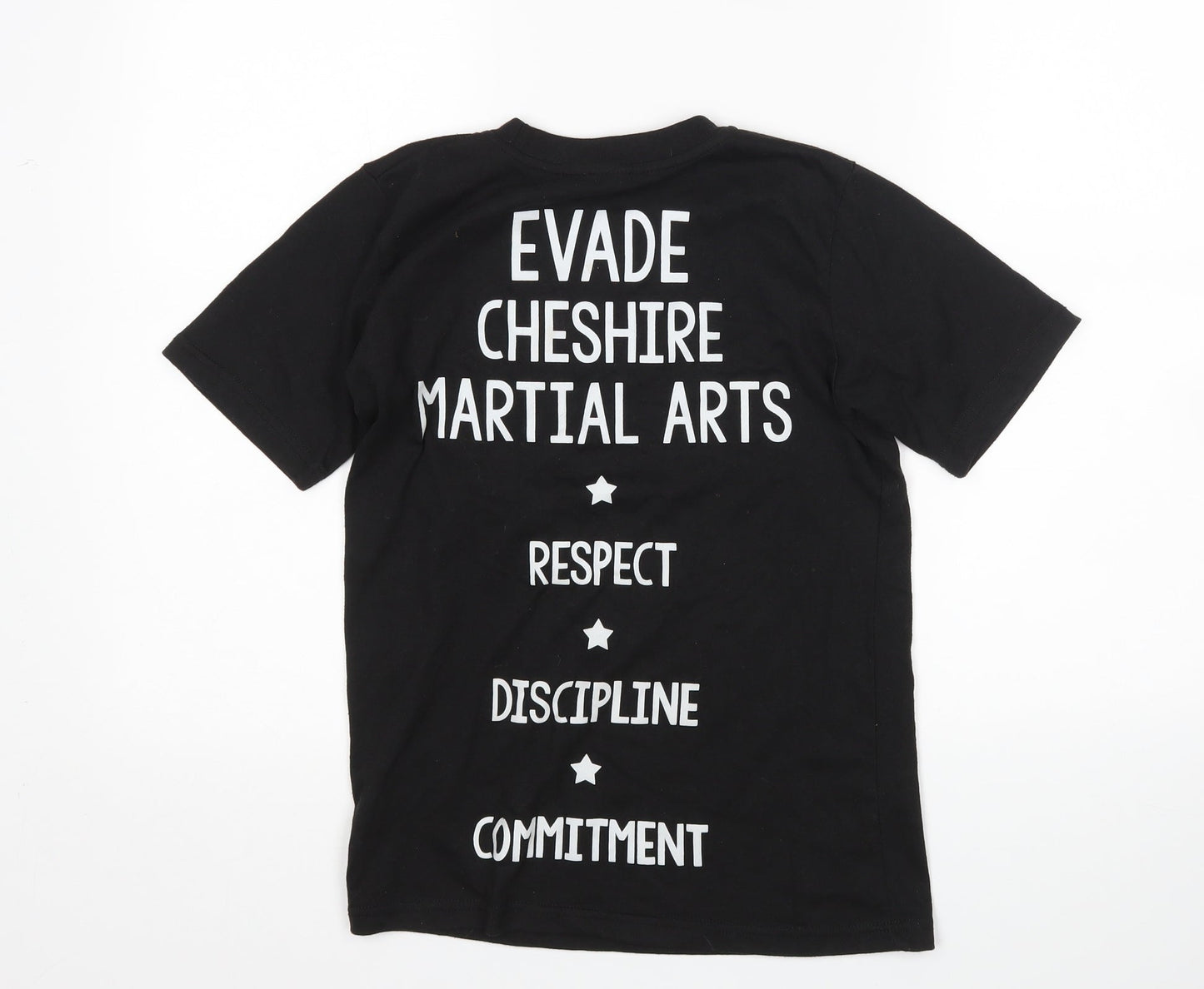 Preworn Boys Black   Basic T-Shirt Size 10 Years  - Evade Martial Arts
