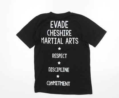 Preworn Boys Black   Basic T-Shirt Size 10 Years  - Evade Martial Arts