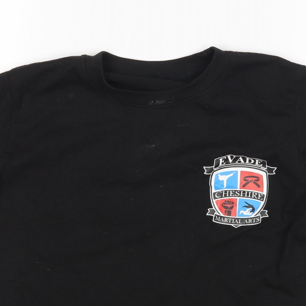 Preworn Boys Black   Basic T-Shirt Size 10 Years  - Evade Martial Arts