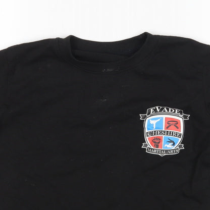 Preworn Boys Black   Basic T-Shirt Size 10 Years  - Evade Martial Arts