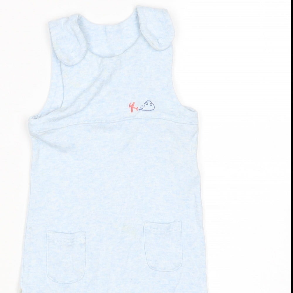 M&S Boys Blue   Dungaree One-Piece Size 6-9 Months