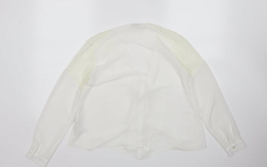 Womens UK Size 6 Miss Selfridge White Basic Button-Up