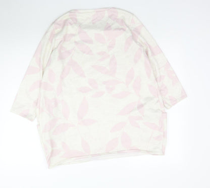 Bonmarché Womens Ivory Floral  Basic T-Shirt Size 14