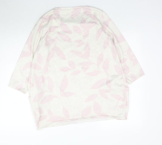 Bonmarché Womens Ivory Floral  Basic T-Shirt Size 14