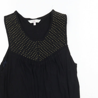 Womens UK Size 8 Debenhams Black Basic Tank