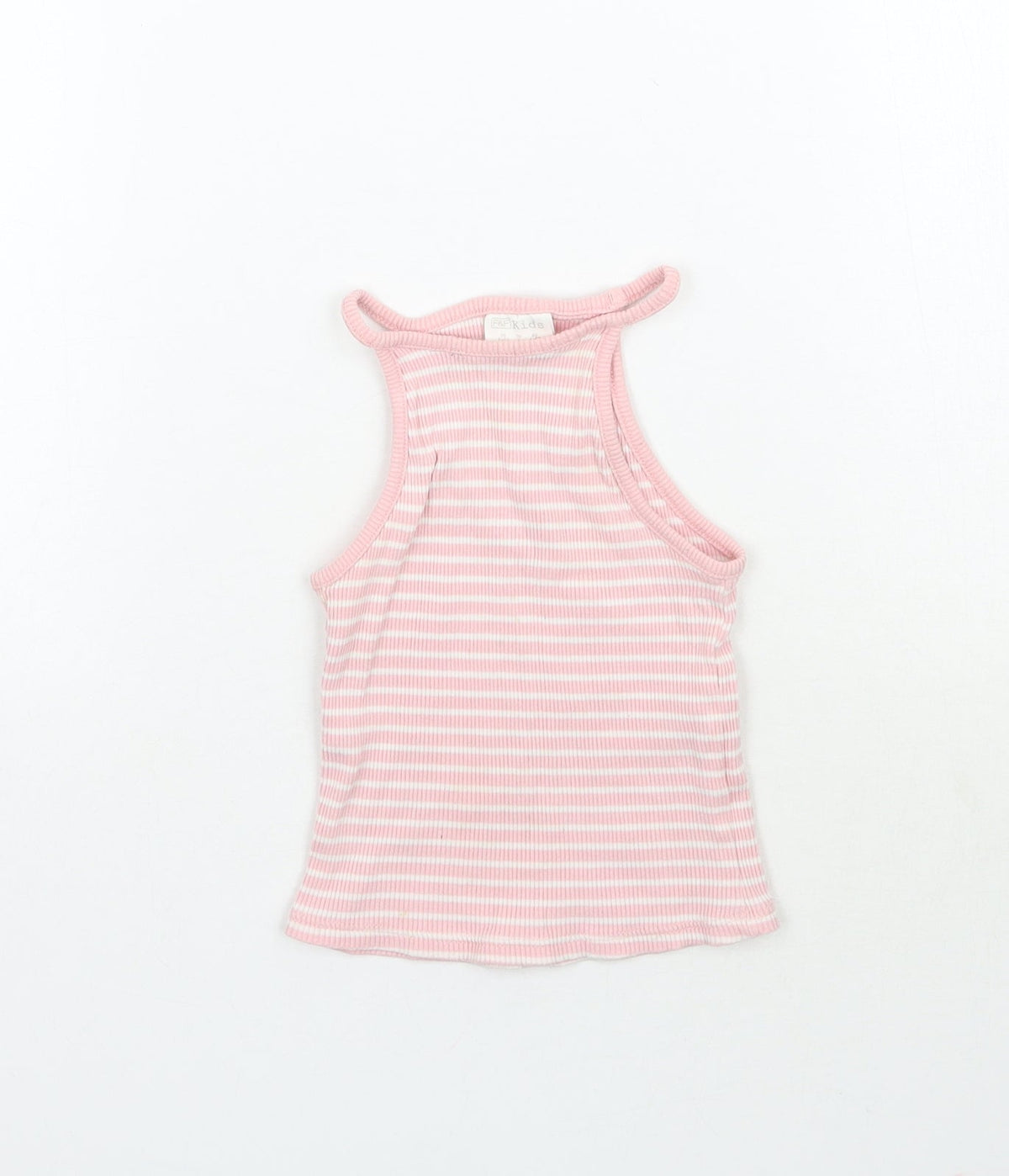 Additional front view of F&F boys’ pink striped basic tank, size 4-5, years