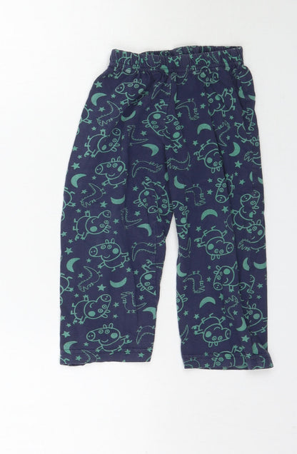 Preworn Baby Blue Solid   Pyjama Pants Size 18-24 Months  - Peppa Pig George Dinosaur