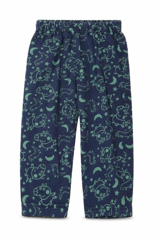 Preworn Baby Blue Solid   Pyjama Pants Size 18-24 Months  - Peppa Pig George Dinosaur