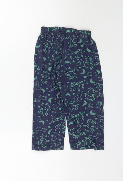 Preworn Baby Blue Solid   Pyjama Pants Size 18-24 Months  - Peppa Pig George Dinosaur