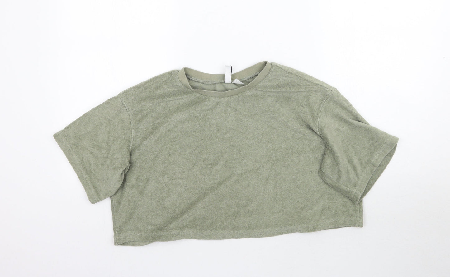 Womens UK Size S H&M Green Cropped T-Shirt