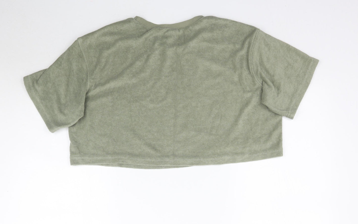 Womens UK Size S H&M Green Cropped T-Shirt