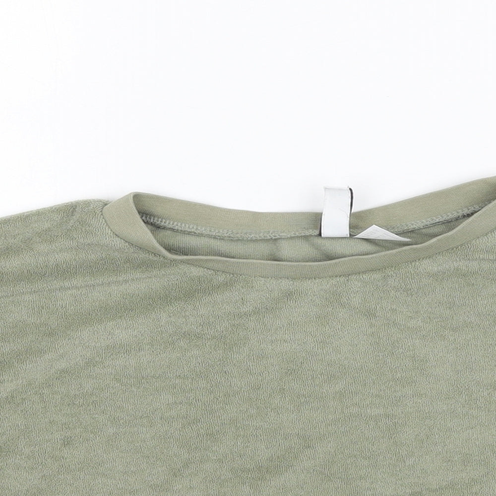 Womens UK Size S H&M Green Cropped T-Shirt