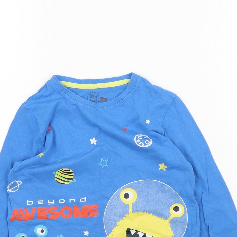 Preworn Boys Blue    Pyjama Top Size 7 Years  - Beyond awesome Alien