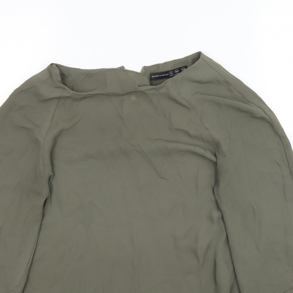 Womens UK Size 6 Atmosphere Green Basic Blouse