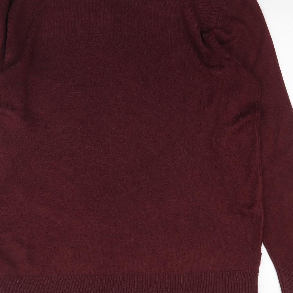 Primark Mens Red  Knit Pullover Jumper Size L