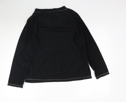 Feel Fabulous Womens Black  Fleece Pullover Sweatshirt Size 10