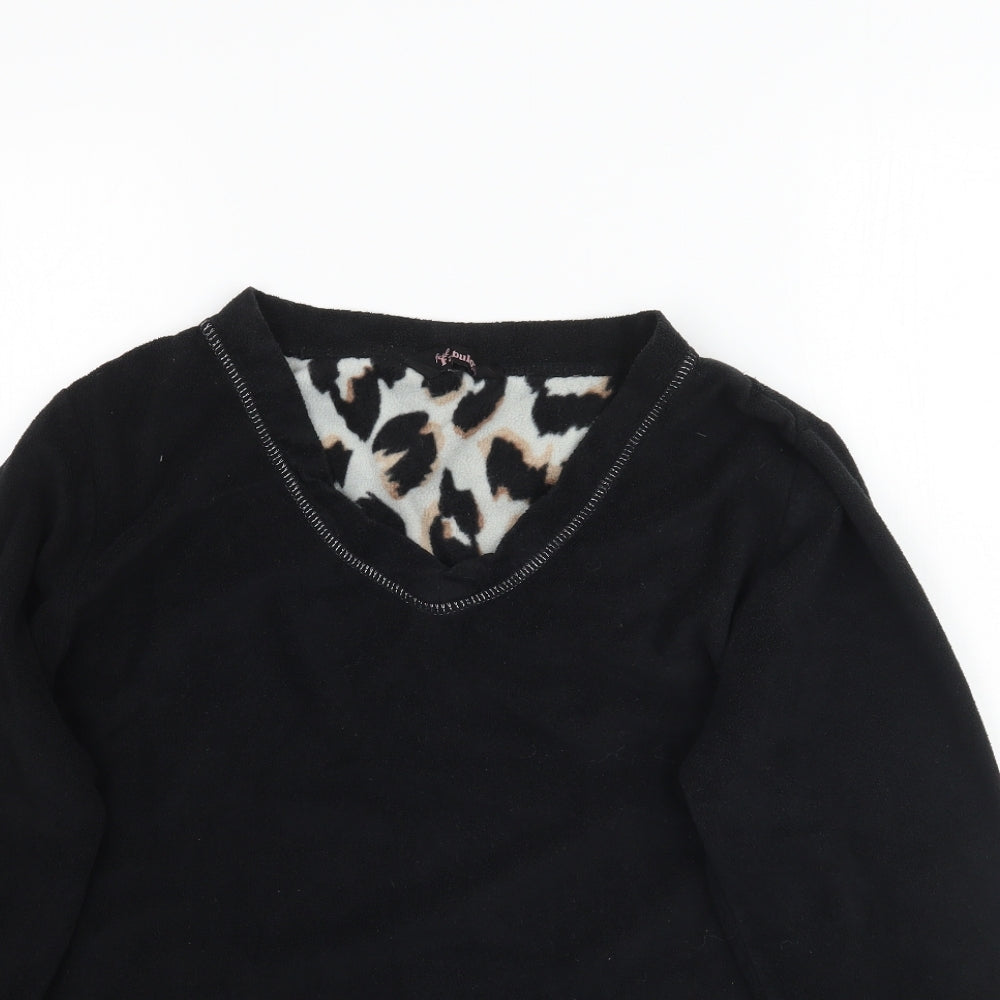 Feel Fabulous Womens Black  Fleece Pullover Sweatshirt Size 10