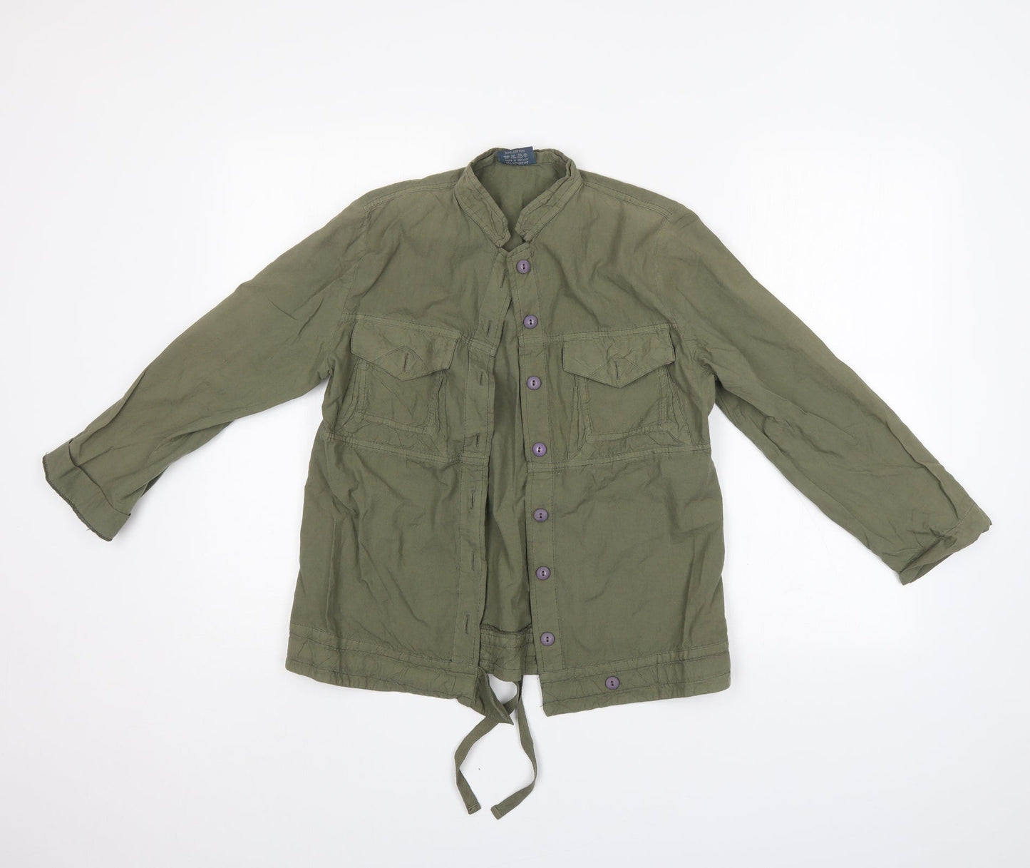 Manos Bratis Womens Green   Basic Button-Up Size S