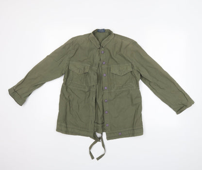 Manos Bratis Womens Green   Basic Button-Up Size S