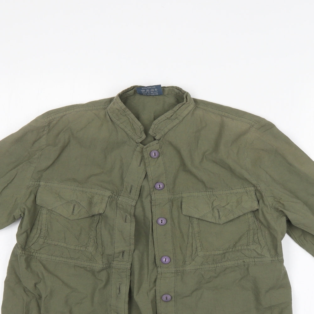 Manos Bratis Womens Green   Basic Button-Up Size S