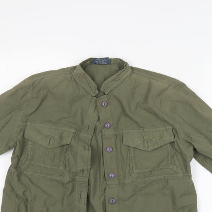 Manos Bratis Womens Green   Basic Button-Up Size S