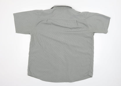 Mens UK Size L EWM Grey  Button-Up Short Sleeve Casual Shirt