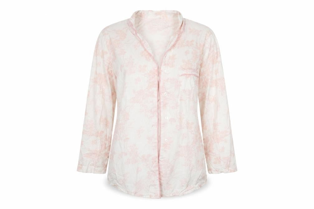 Front view of M&Co women’s pink floral top nightshirt, size UK 12
