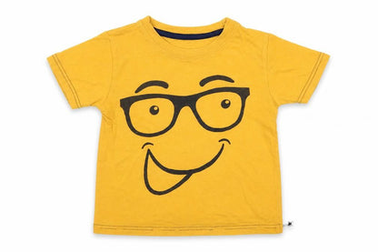 Front view of Rebel boys’ gold basic t-shirt, size 3-4, years