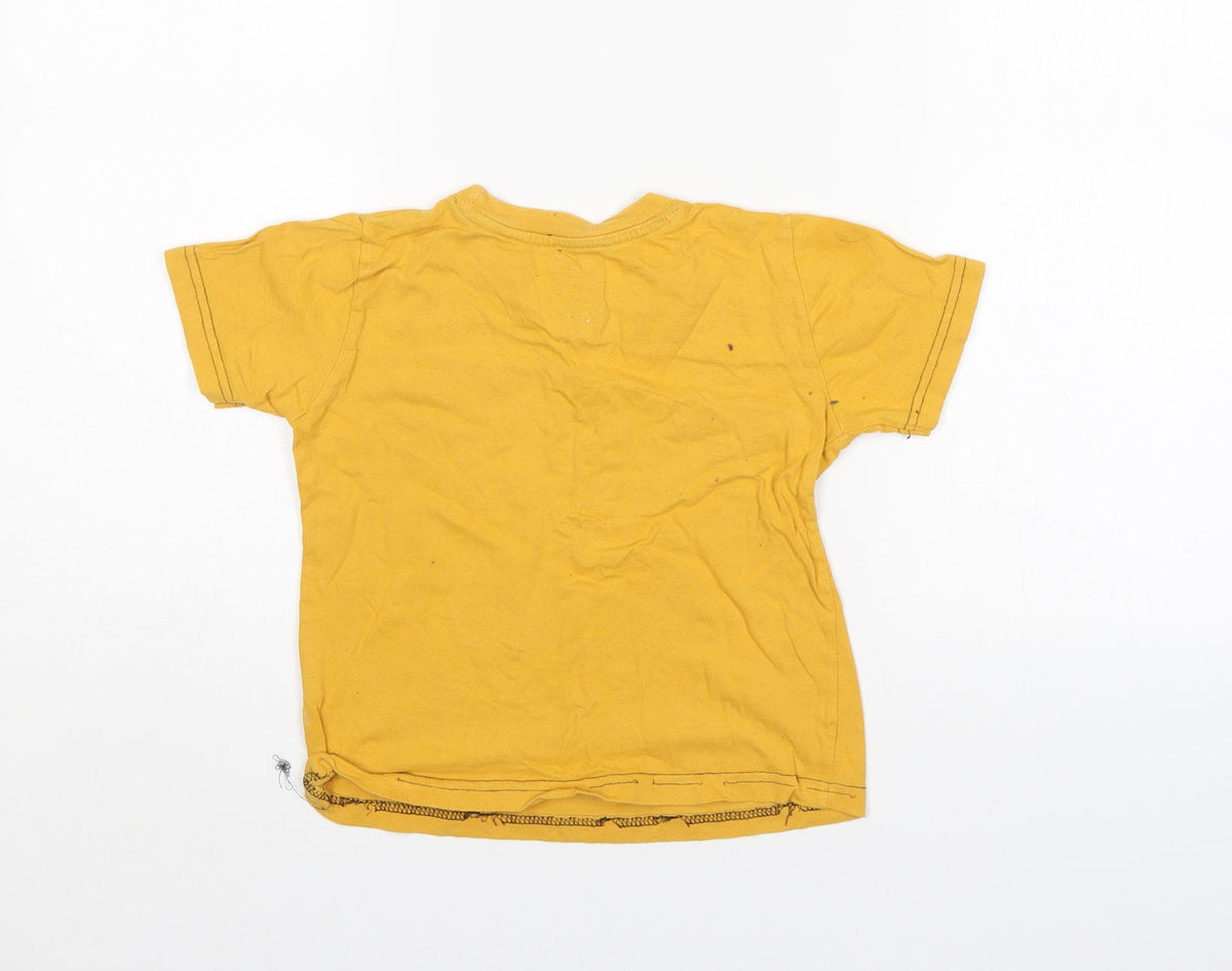 Back view of Rebel boys’ gold basic t-shirt, size 3-4, years