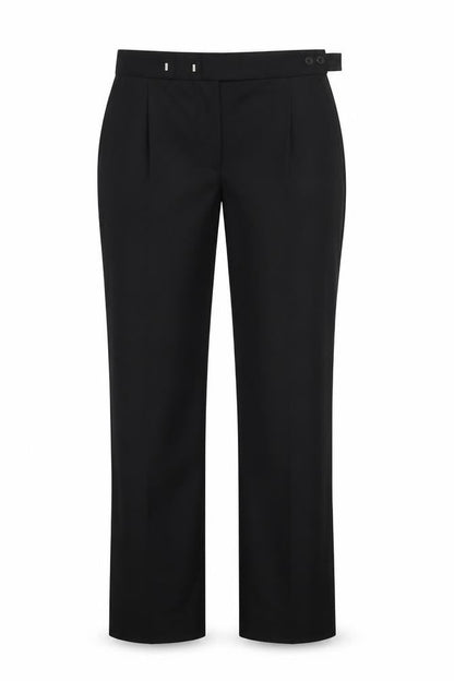 Front view of VOEUT women’s black trousers, size UK 12, 32-inch leg