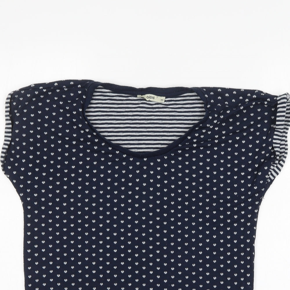 Womens UK Size XS Oasis Blue Tunic T-Shirt