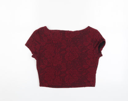 Womens UK Size 10 Love Purple Basic Blouse
