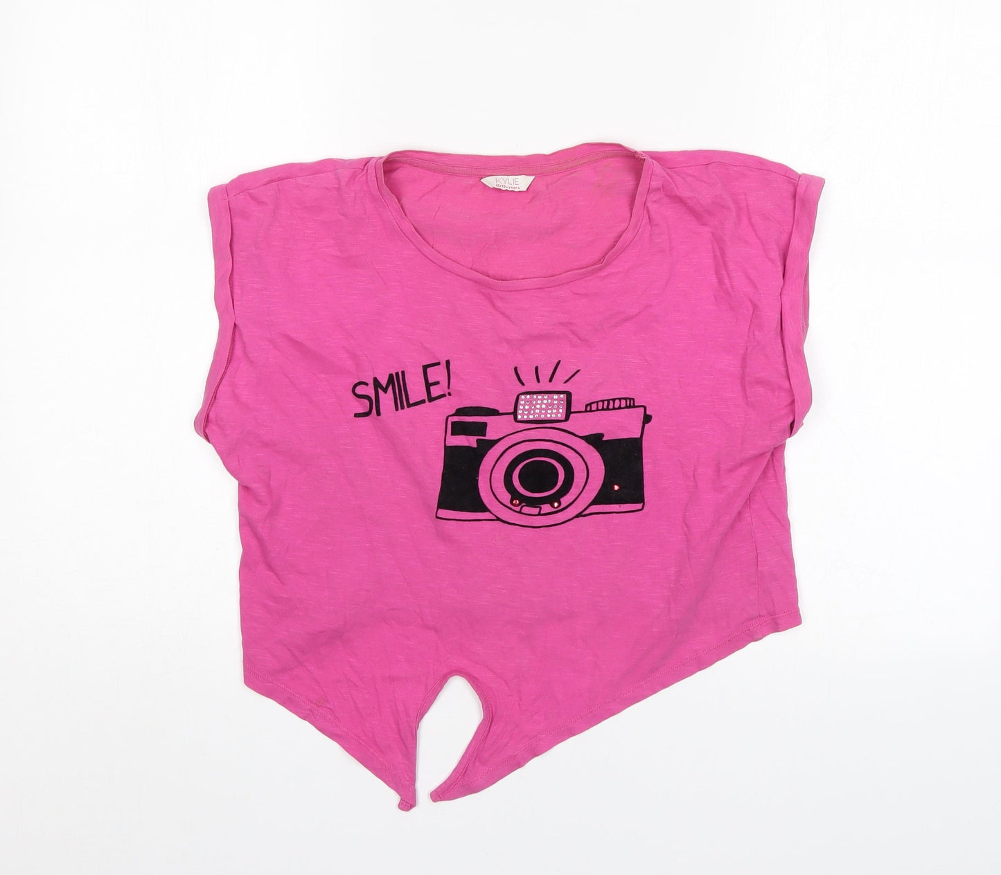 Kylie Girls Pink   Wrap T-Shirt Size 13 Years