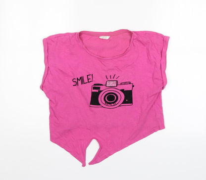 Kylie Girls Pink   Wrap T-Shirt Size 13 Years