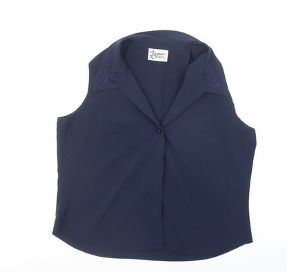 Jamie Oliver Womens Blue   Basic Button-Up Size 14