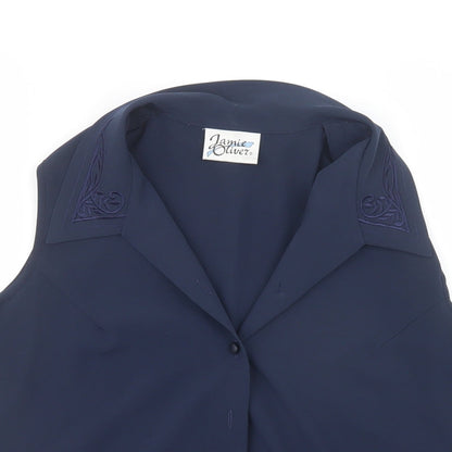 Jamie Oliver Womens Blue   Basic Button-Up Size 14