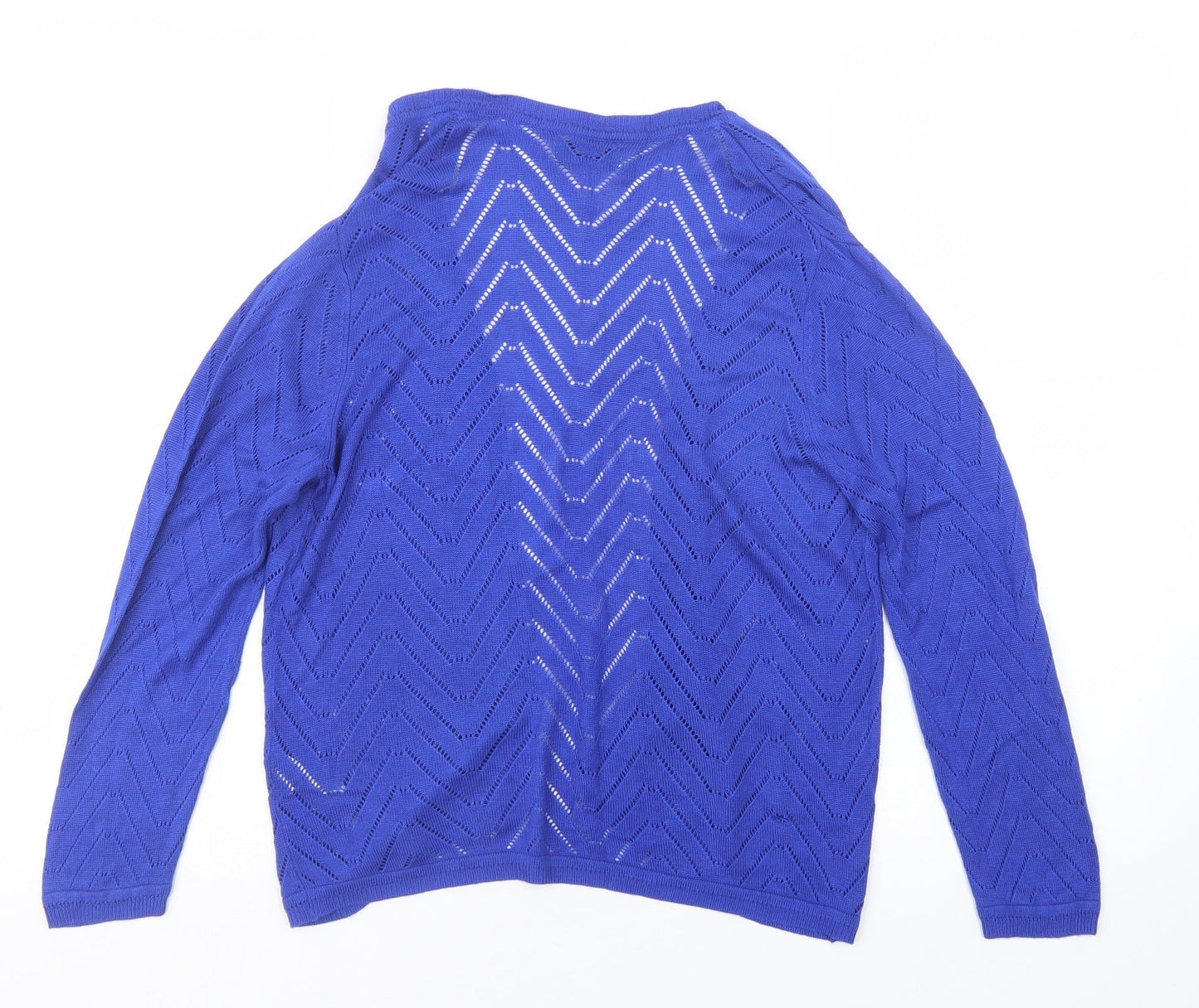 Womens UK Size 12 Papaya Blue Cardigan Jumper