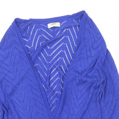 Womens UK Size 12 Papaya Blue Cardigan Jumper