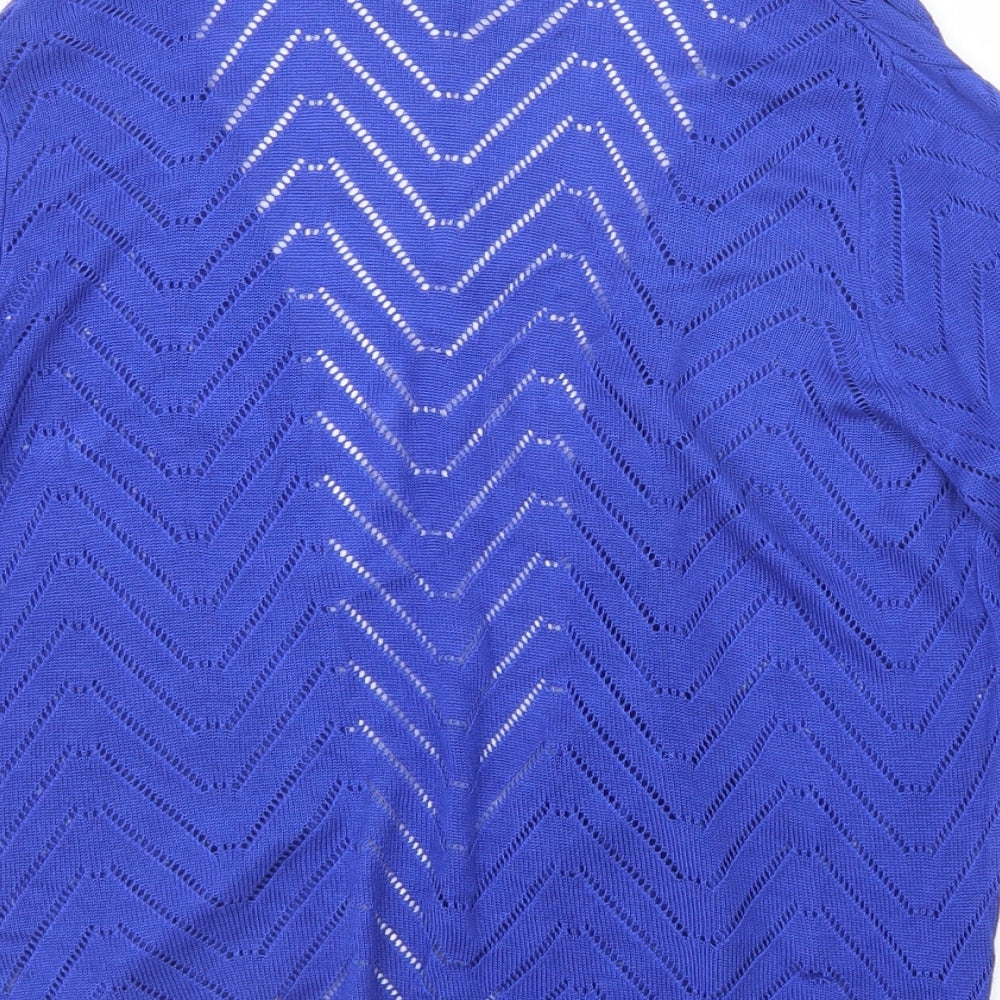 Womens UK Size 12 Papaya Blue Cardigan Jumper
