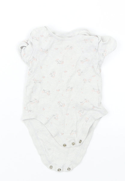 George Girls Grey Geometric  Babygrow One-Piece Size 12-18 Months