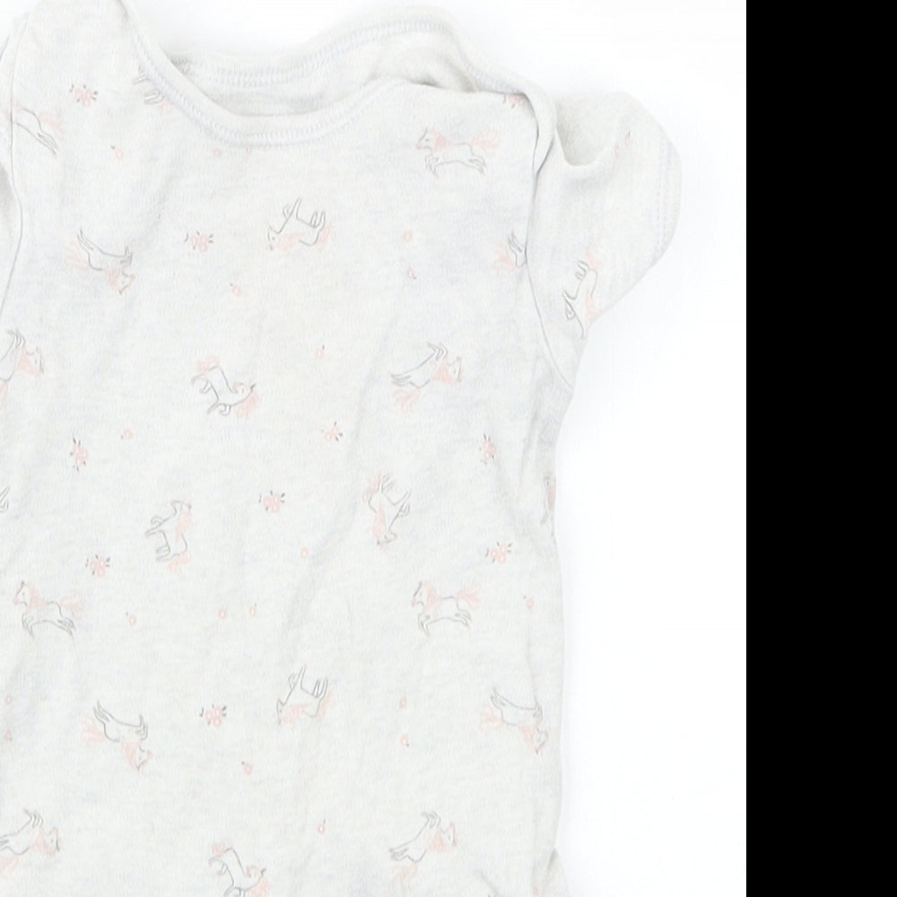George Girls Grey Geometric  Babygrow One-Piece Size 12-18 Months