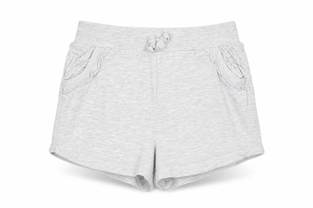 Front view of George girls’ grey boyfriend shorts, size 2-3, years