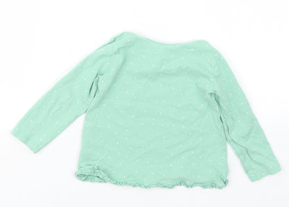 George Girls Green Polka Dot  Basic T-Shirt Size 18-24 Months